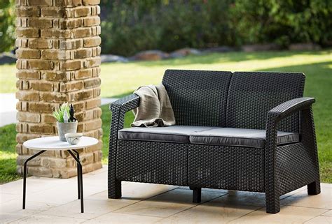 Find patio furniture sets made from durable materials to withstand any weather. Keter Corfu Love Seat All Weather Outdoor Patio Garden ...