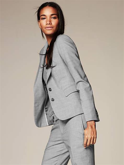 grey lightweight wool suit banana the corporate sister