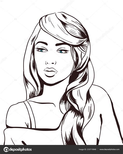Pin Up Style Sexy Dreaming Woman Portrait Pop Art Girl Looking Up Face