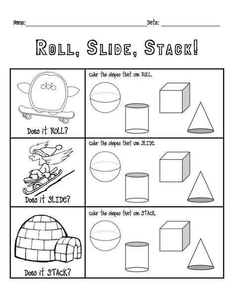 Kindergarten Roll Slide Stack With Solid Shapes Kg4 Shapes