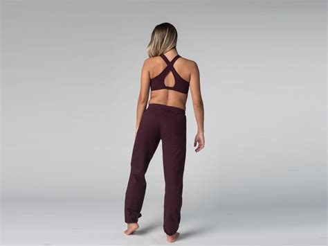 Pantalon De Yoga Param Coton Bio Et Lycra Prune Fin De Serie