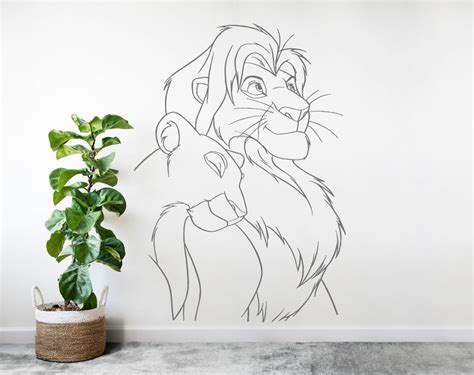 Simba And Nala Wall Decal The Lion King Cartoon Wall Sticker Etsy