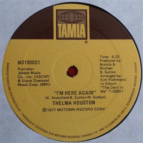 Thelma Houston Im Here Again 1977 Vinyl Discogs