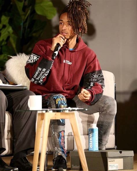 Spotted Jaden Smith In Msftsrep Custom Hoodie Jeans And Adidas Nmd