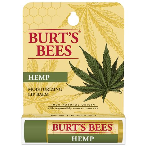 Burts Bees 100 Natural Origin Lip Balm Hemp With Beeswax 1 Count