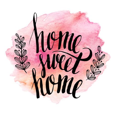 Home Sweet Home Hand Drawn Inspiration Lettering Stock Vector