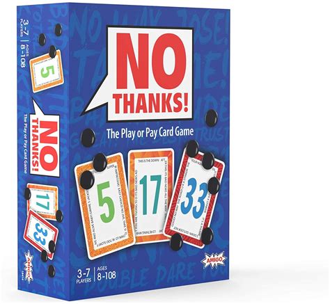 Is a press your luck and set collection card game that is very easy to play. NO THANKS! CARD GAME - SMART BC FUN