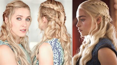 game of thrones hair tutorial khaleesi daenerys braid hairstyle youtube