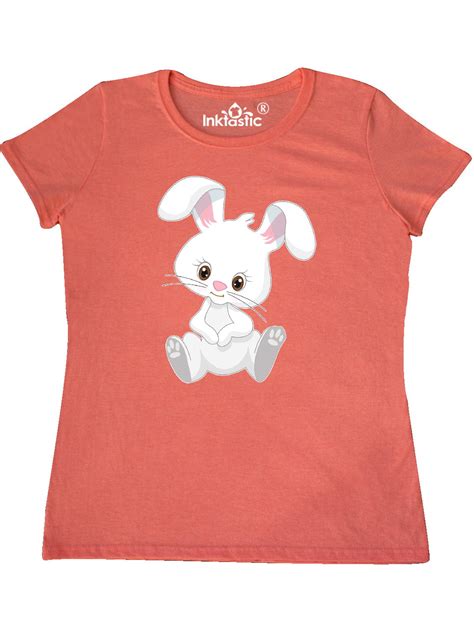 Inktastic Cute Sitting White Bunny Rabbit Womens T Shirt Walmart