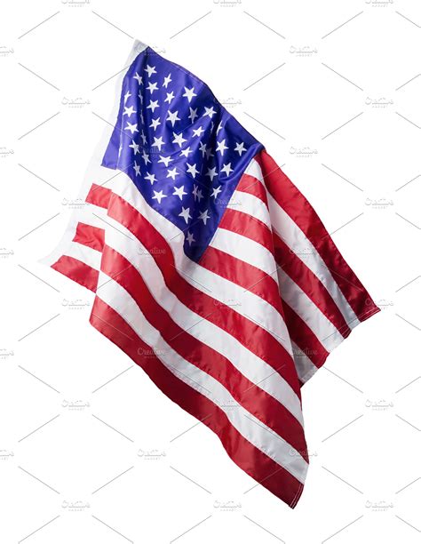 American Flag On White Background High Quality Stock Photos