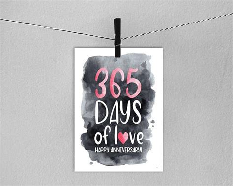 365 Days Of Love Anniversary Card Instant Download Love Anniversary