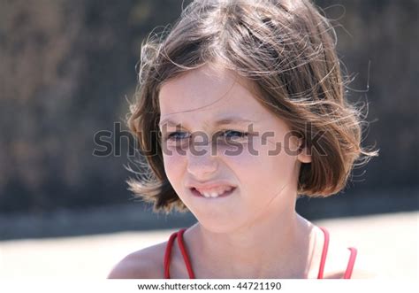 Portrait Pensive Child Biting Her Lip Stock Photo Edit Now 44721190