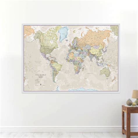 Large Classic World Map Laminated