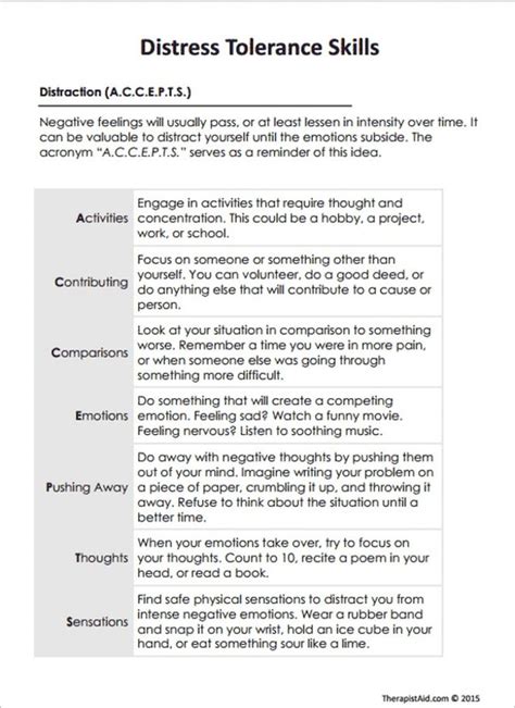 Self Soothe Dbt Worksheet Dbt Worksheets