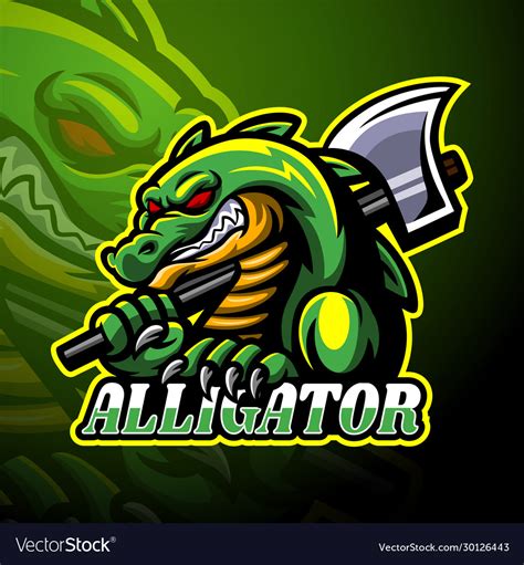 Alligator Esport Logo Mascot Design Royalty Free Vector