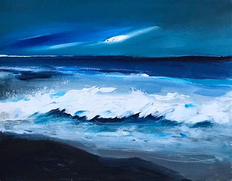 Abstract Seascape Art Original Ocean Painting Calming Art Etsy Uk