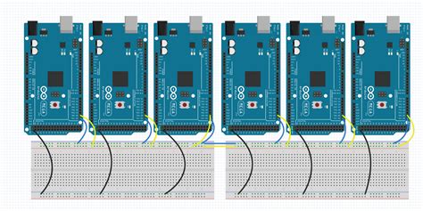 Using I2c Communication Protocol To Connect 6 Arduino Megas Arduino Project Hub