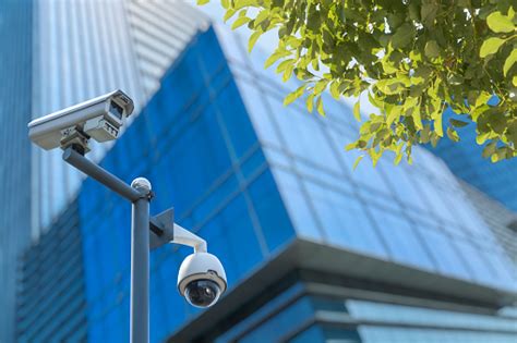 Security Camera In Front Of The Office Building Stock Photo Download