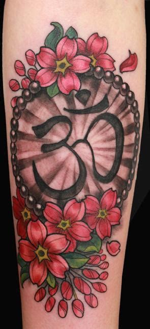 Om And Cherry Blossom Tattoo By Katelyn Crane Tattoonow