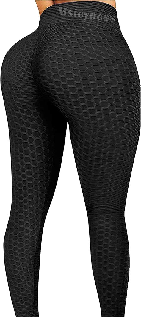 msicyness tiktok leggings women s high waist yoga pants butt lift tummy control leggings