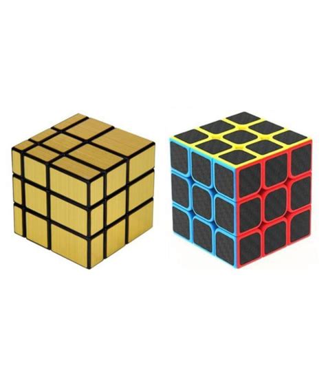 Magic Rubik Cube High Speed Carbon Fiber Sticker 3x3 And Gold Mirror