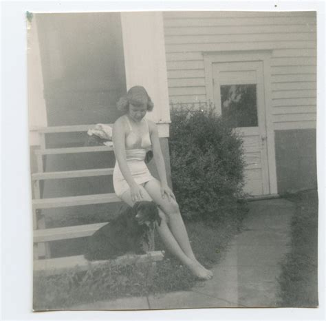 vintage 1940s snapshot photo sunbathing bikini amateur model etsy