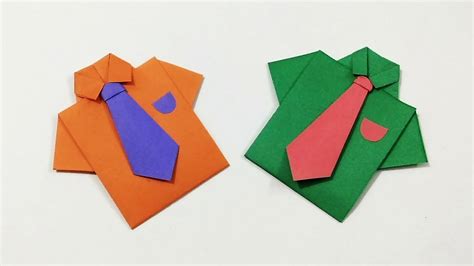 How To Make A Paper Shirt And Tie Card Origami Tie Instructions
