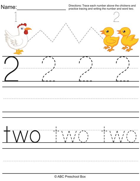 Number 2 Worksheets For Preschoolers