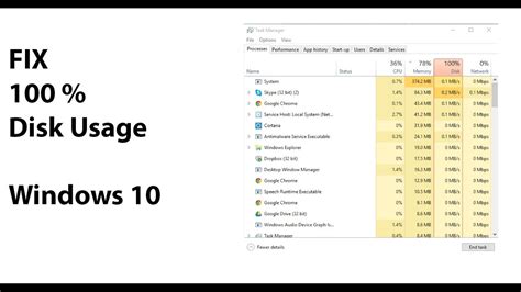 How To Fix 100 Disk Usage In Windows 10 Solved