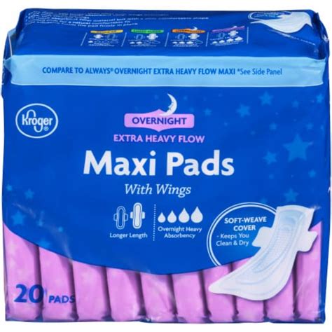 Kroger® Extra Heavy Flow Overnight Maxi Pads 20 Ct Kroger