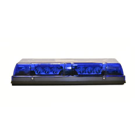 126 67085b 6”x 17” Led Blue Low Profile Warning Beacon Strobe 126