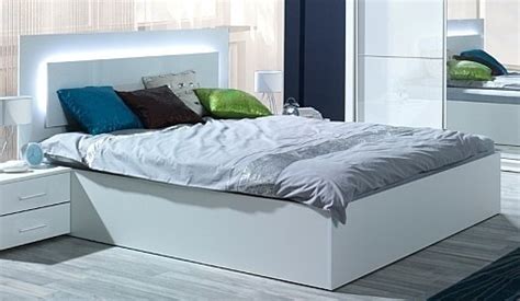 Polsterbett bilbao 180x200 cm weiß. Komplett Schlafzimmer Siena Hochglanz Weiß mit LED Bett ...