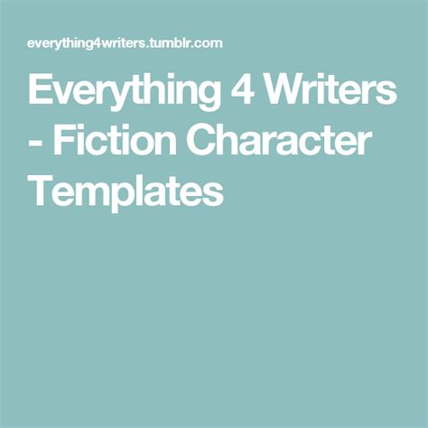 Fiction Character Templates E4w Listly Masterlist Character