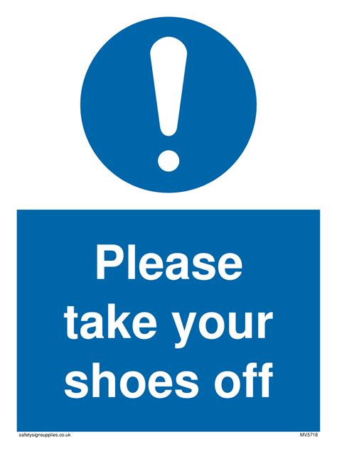 Please Take Your Shoes Off Mandatory Sign From Safety Sign Supplies