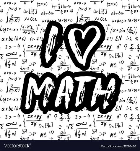 I Love Math Lettering Quote Hand Drawn Royalty Free Vector