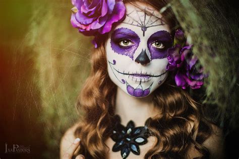 Makeup Halloween Halloweenmakeup Sugarskull Sugar Skull Purple