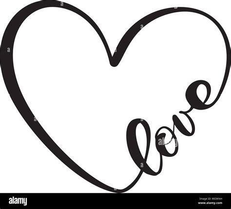La Caligrafía Palabra Amor Día De San Valentín Vector Letras Dibujada