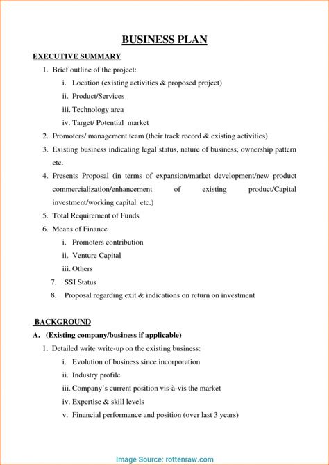 Free Printable Simple Business Plan Template Free Printable