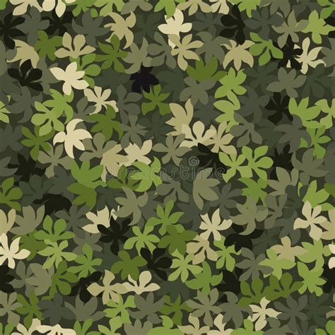 Green Camouflage Pattern Background Seamless Vector Illustration Stock