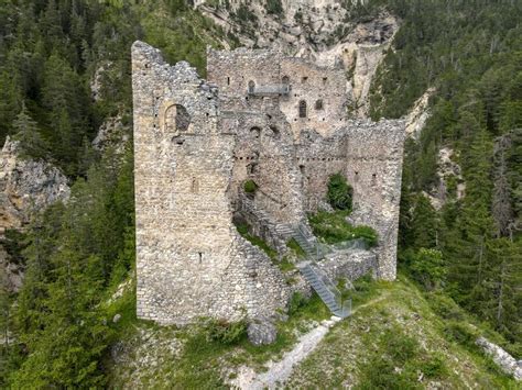 Ruins Of Belfort Castle Near Brienz On The Swiss Alps Stock Photo