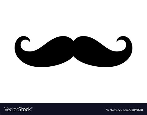 Mustache Icon Moustache Vintage Shape Symbol Vector Image Affiliate
