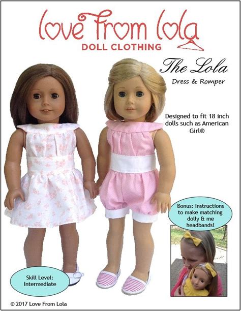 Love From Lola The Lola Doll Clothes Pattern 18 Inch American Girl