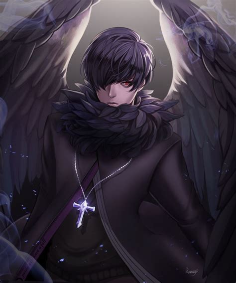 Anime Guy With Black Wings — Nimearest