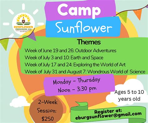 Camp Sunflower Sunflower Preschool