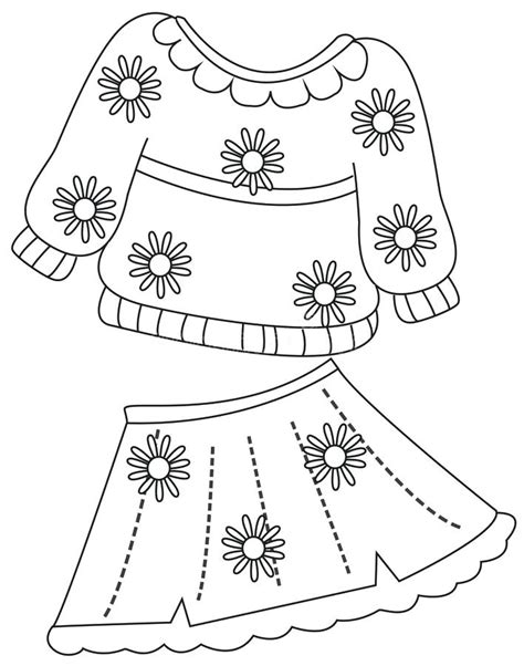 Fashion Clothes Coloring Pages At Free Printable