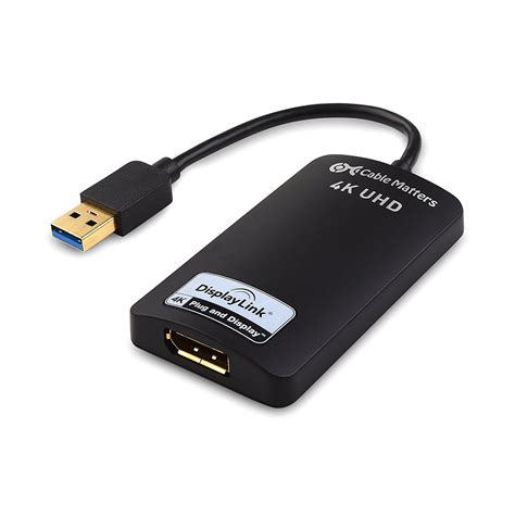 Cable Matters Usb 30 To Displayport Adapter Supporting 4k Resolution