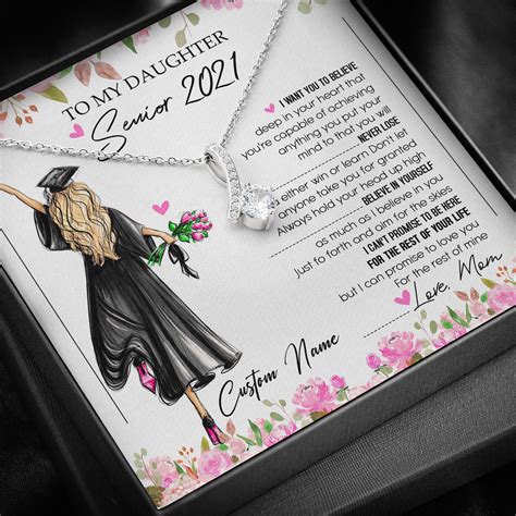 My Daughter Senior 2021 Necklace Graduation Necklace T For