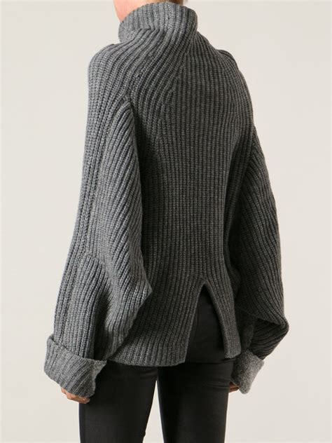 Lyst Toga Pulla Oversized Turtleneck Sweater In Gray