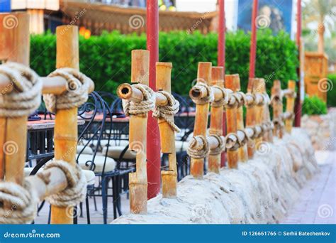 Bamboo Fence Tied With Rope Stock Photo Image Of Asia Material