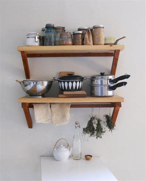 Rustic Wood Kitchen Shelves